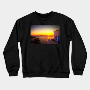 Golden Sunset In Santorini Crewneck Sweatshirt